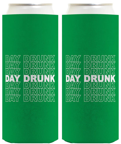 St Patricks Day Drunk Word Art Standard or Slim Can Thermocooler Drink Sleeve