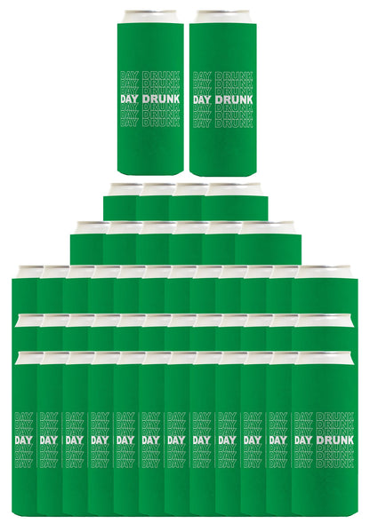 St Patricks Day Drunk Word Art Standard or Slim Can Thermocooler Drink Sleeve