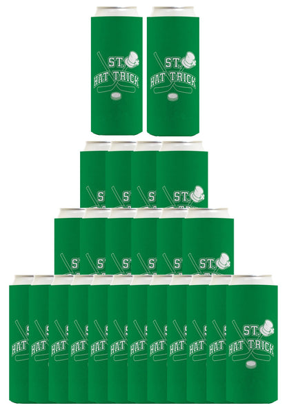 St Patricks Pun St Hat Trick Standard or Slim Can Thermocooler Drink Sleeve