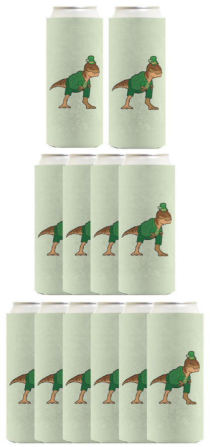 T-Rex Leprechaun Standard or Slim Can Thermocooler Drink Sleeve