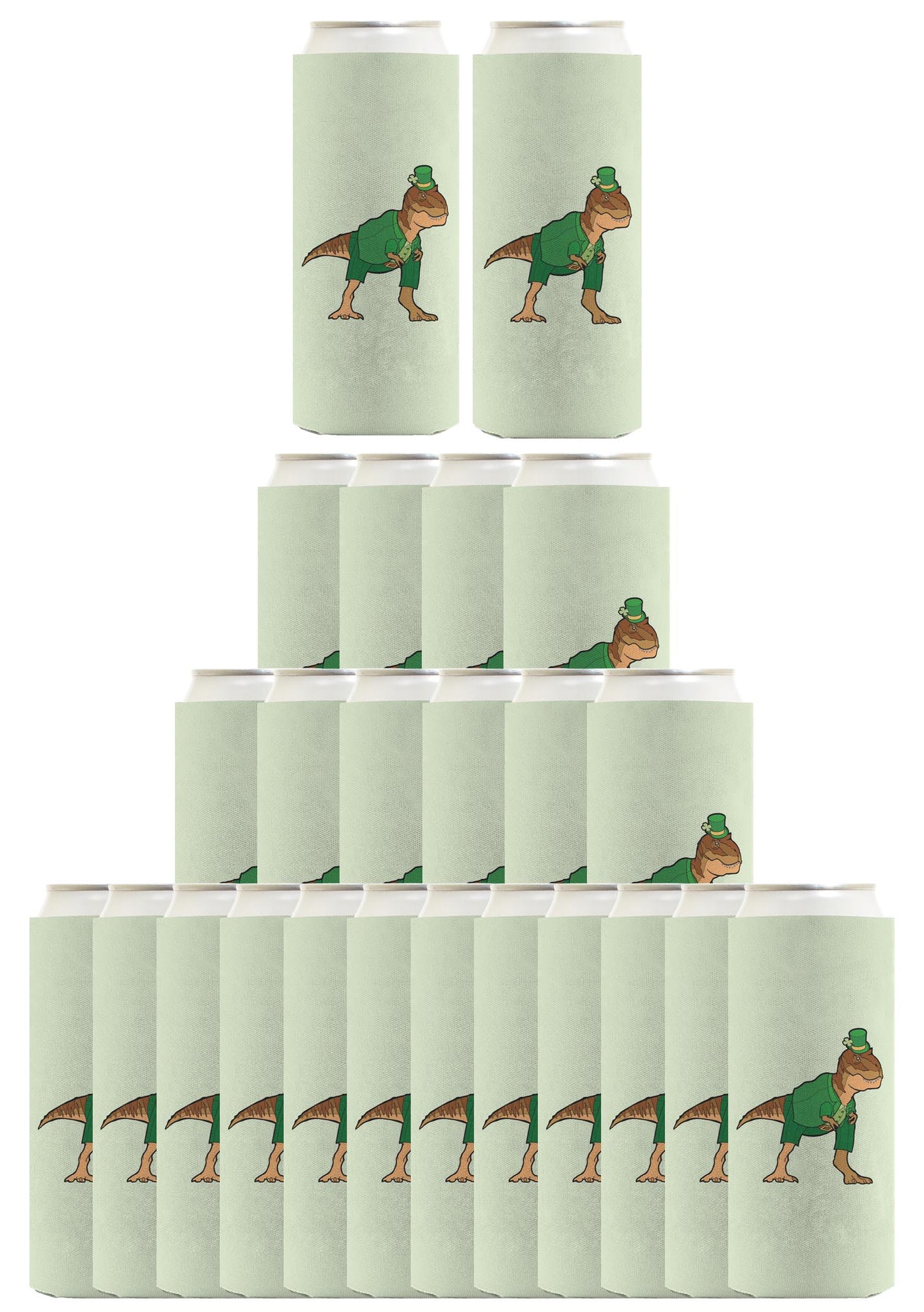 T-Rex Leprechaun Standard or Slim Can Thermocooler Drink Sleeve