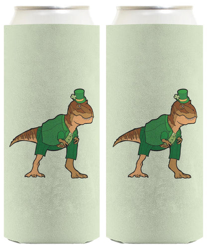 T-Rex Leprechaun Standard or Slim Can Thermocooler Drink Sleeve
