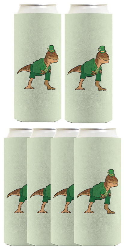 T-Rex Leprechaun Standard or Slim Can Thermocooler Drink Sleeve