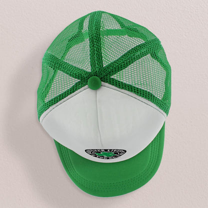 top view of a trucker hat