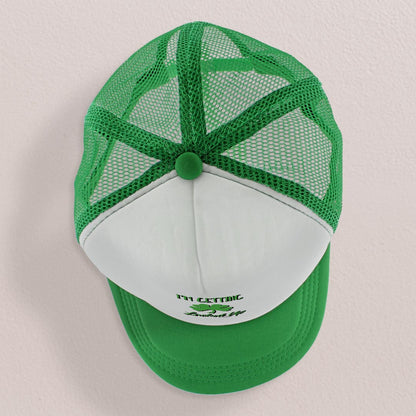 top view of a trucker hat
