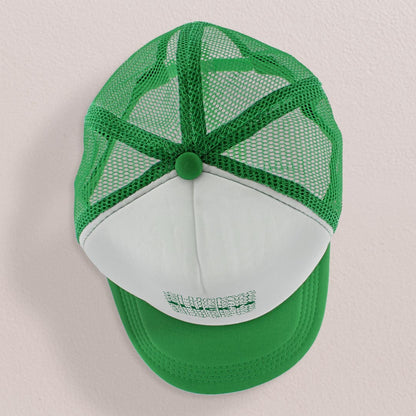 top view of a trucker hat
