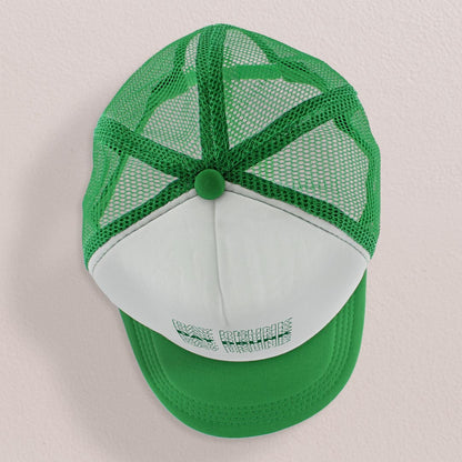 top view of a trucker hat