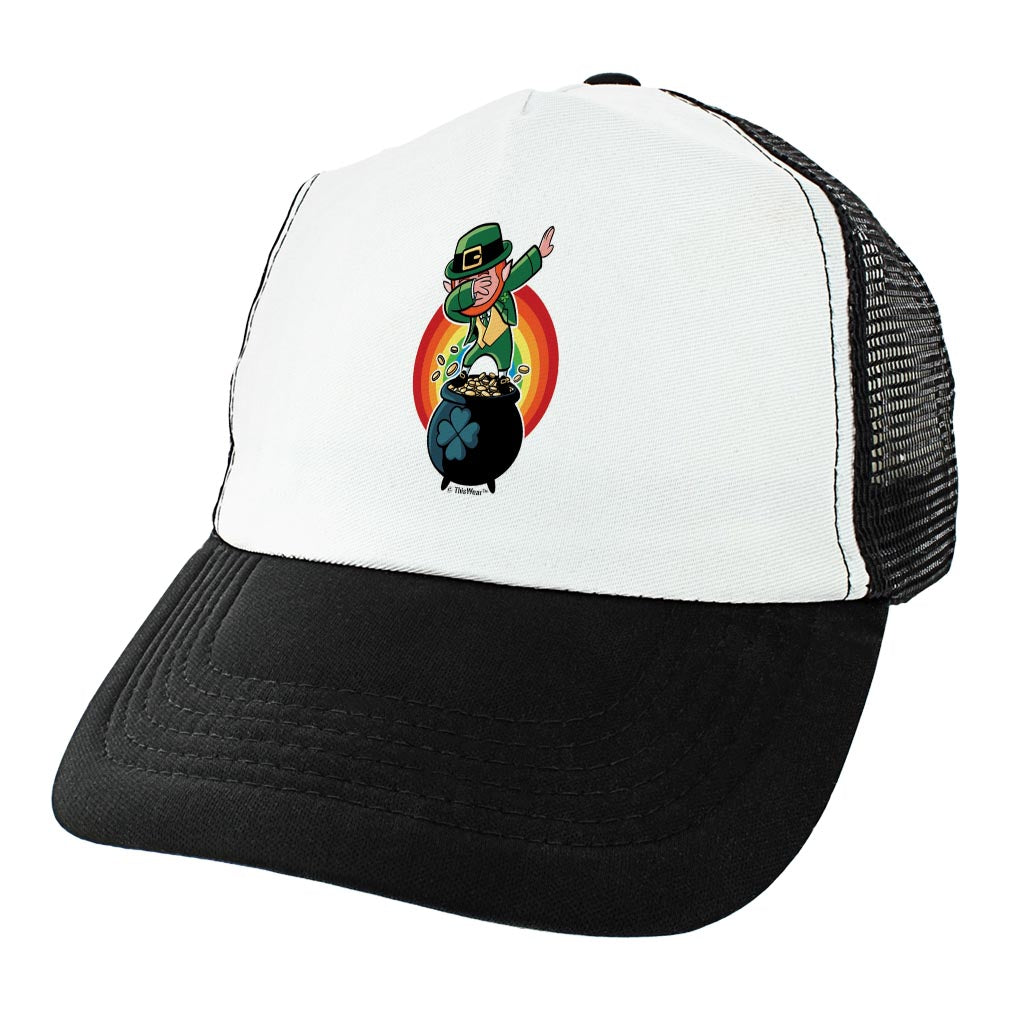 angle view of a trucker hat